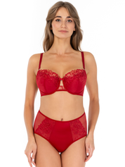 Lauma, Red High Waist Panty, On Model Front, 11L51