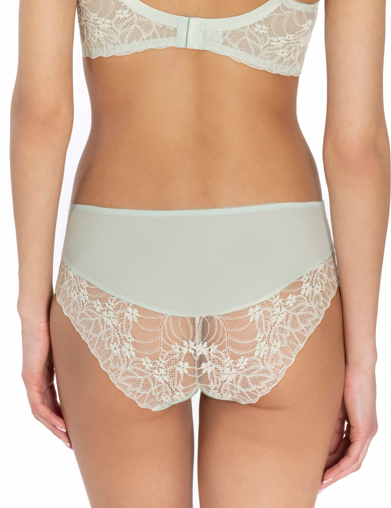 Lauma, Light Green Panty With Lace Trim, On Model Back, 20L50