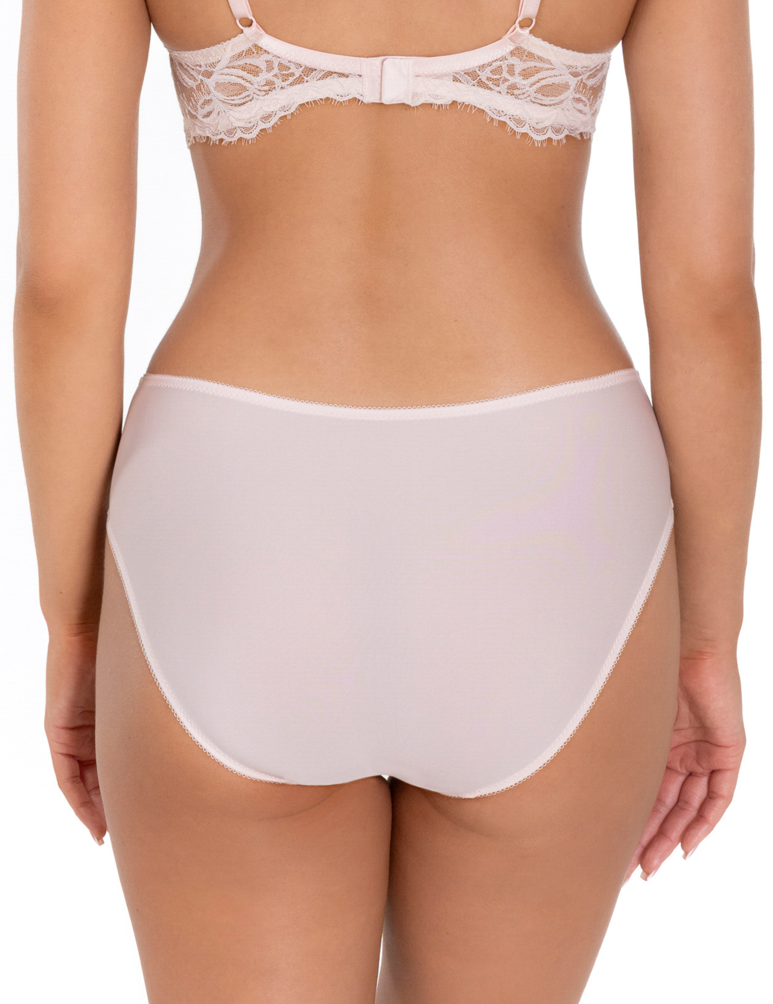 Lauma, Light Pink Mid Waist Panty With Lace, On Model Back, 22L52