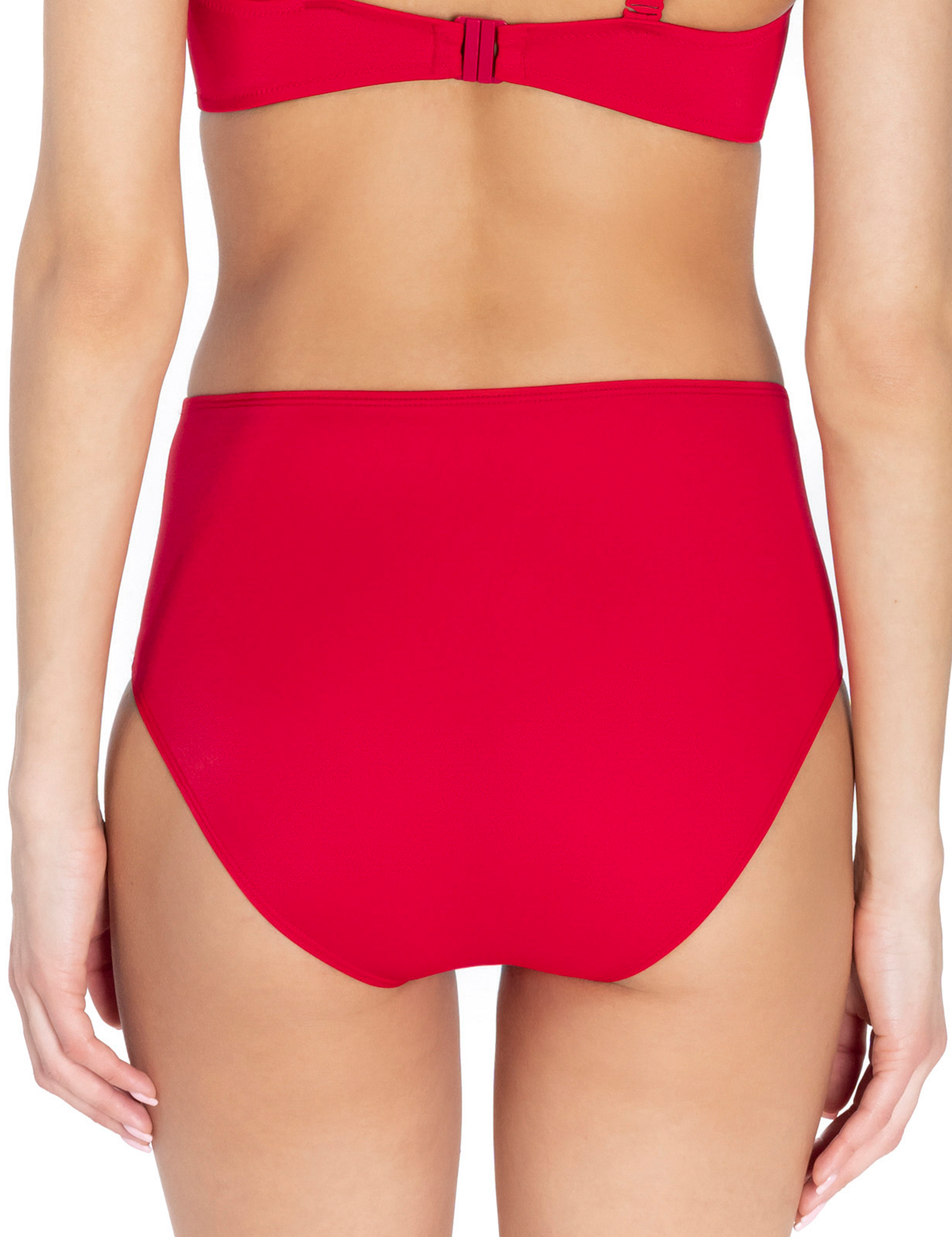 Lauma, Red High Waist Bikini Bottom, On Model Back, 35L51