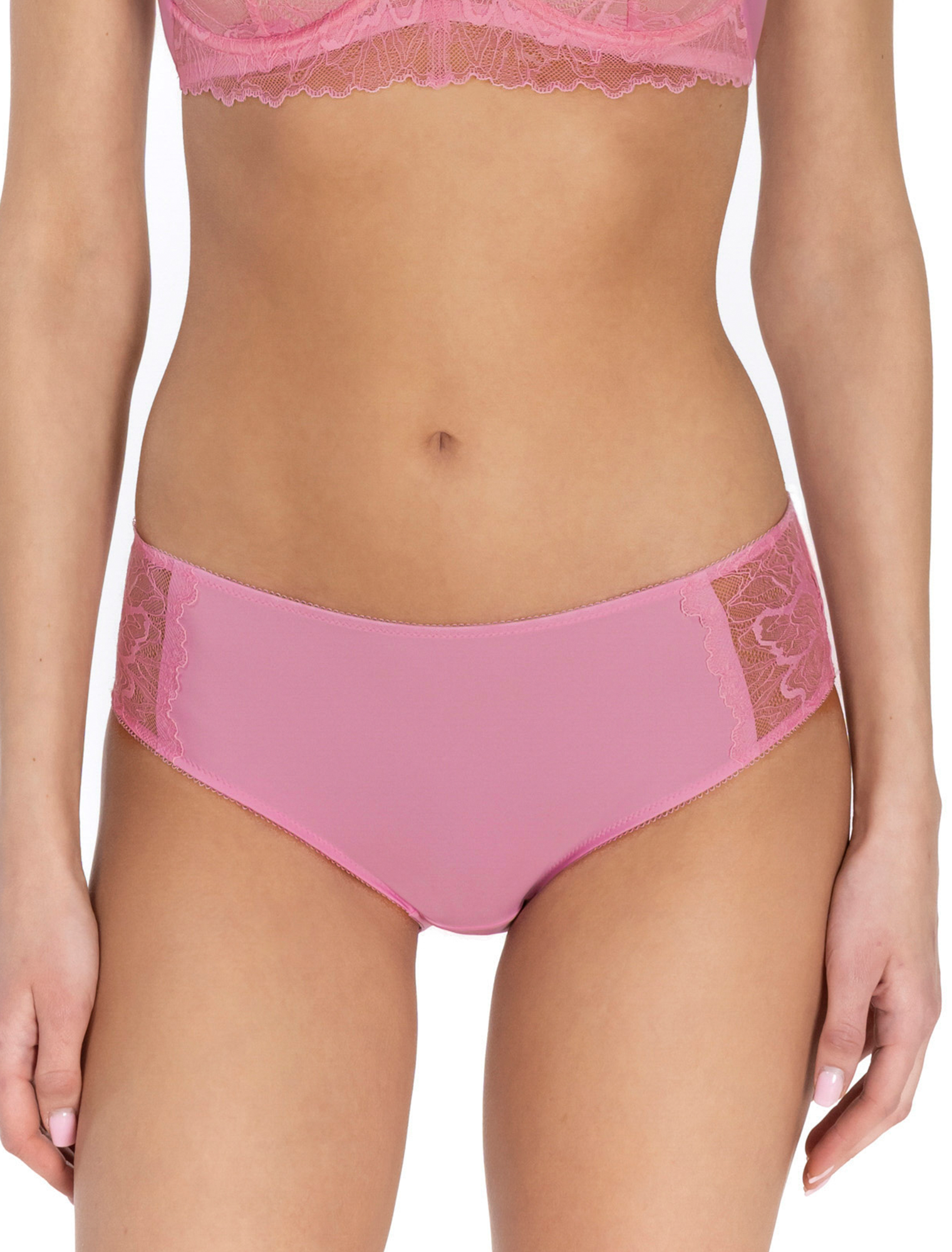 Lauma, Pink Mid Waist Panty, On Model Front, 39L52
