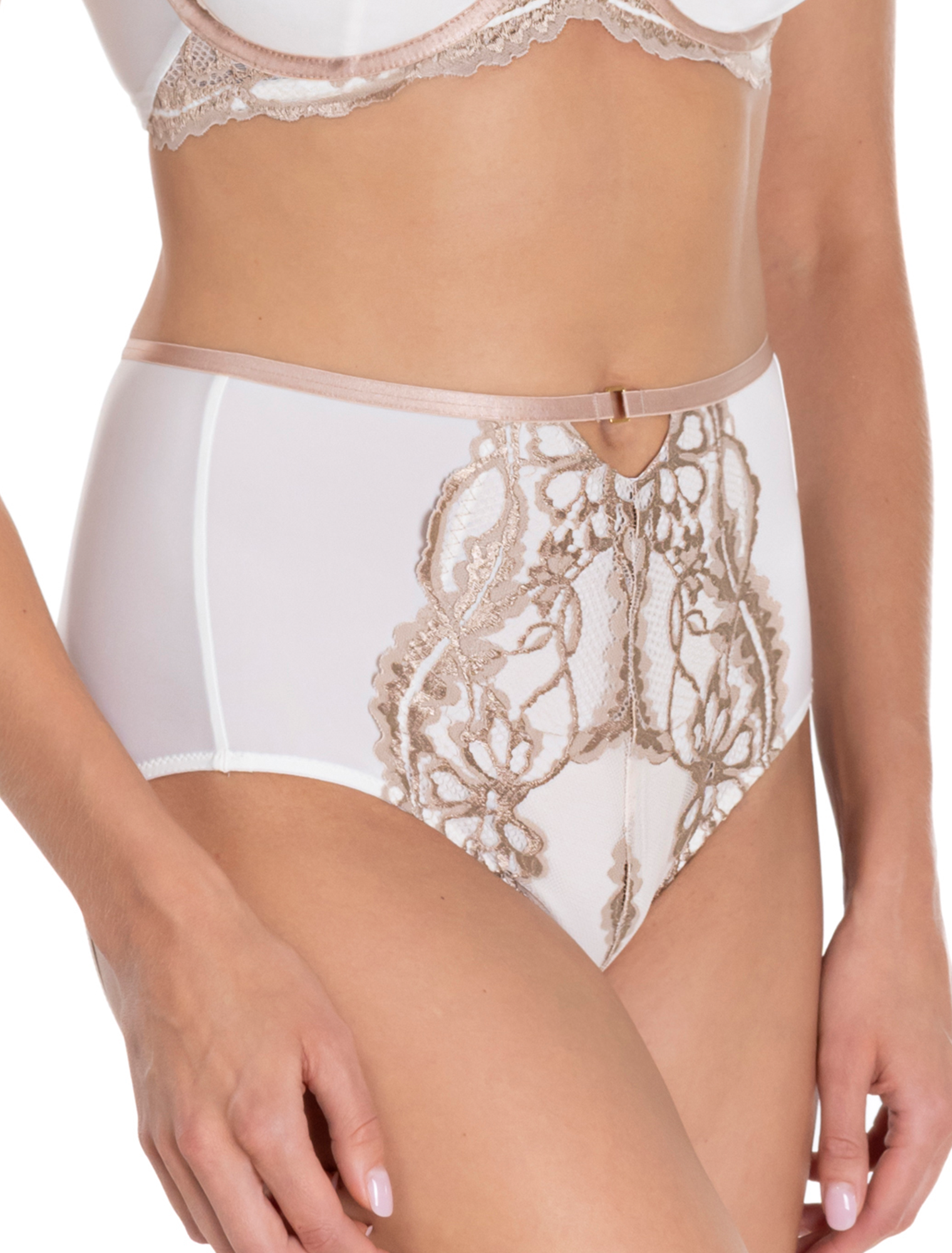 Lauma, Ivory Panty With Lace, On Model Front, 46L51