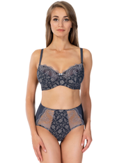 Lauma, Dark Grey High Waist Panties, On Model Front, 78K51