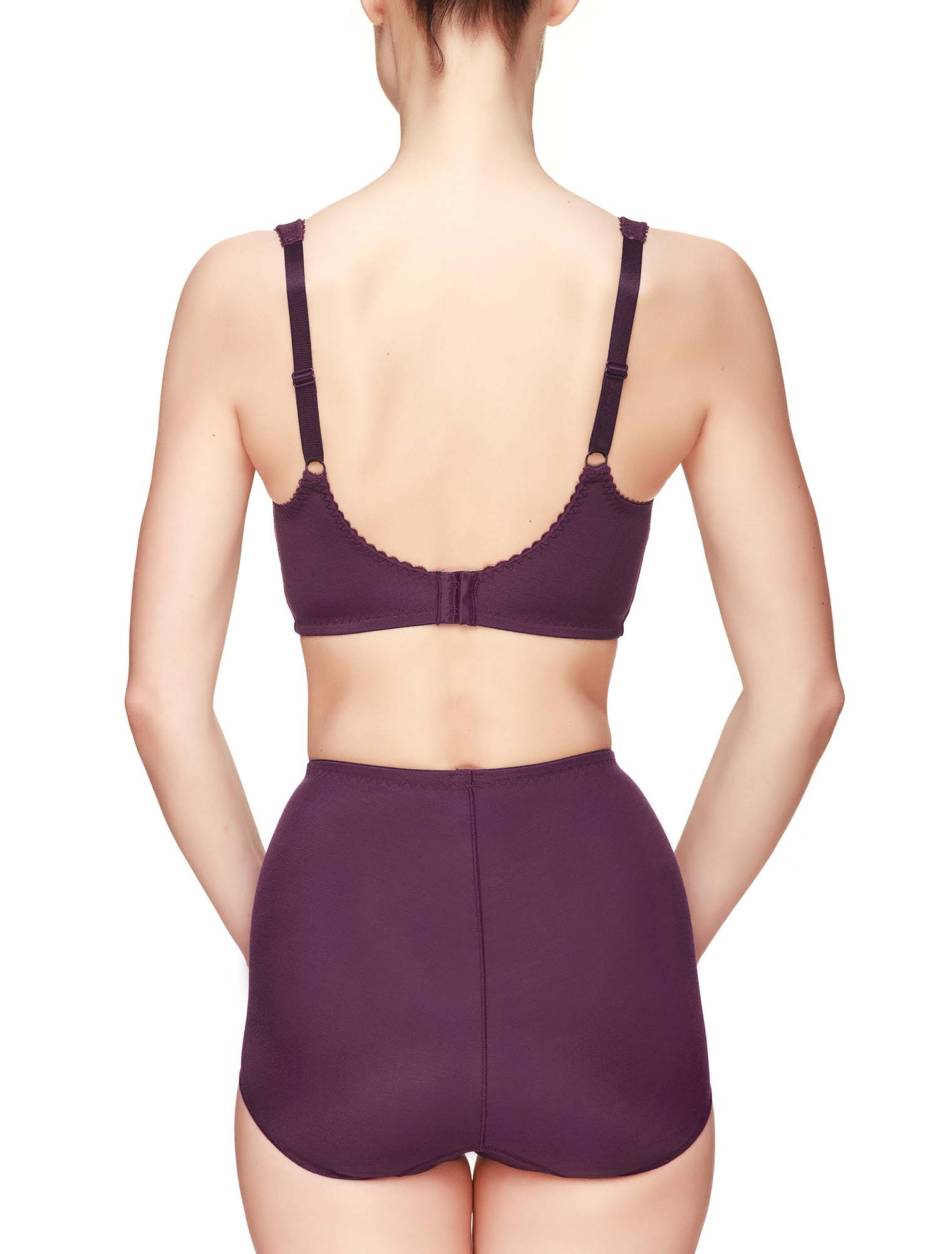 Lauma, Burgundy High Waist Panties, On Model Back, 01851