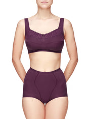 Lauma, Burgundy High Waist Panties, On Model Front, 01851
