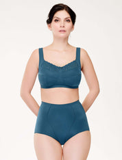 Lauma, Blue High Waist Panties, On Model Front, 01851