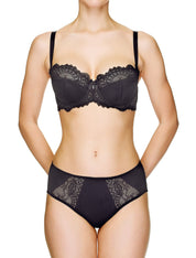 Lauma, Black Lace Balconette Bra, On Model Front, 08J30