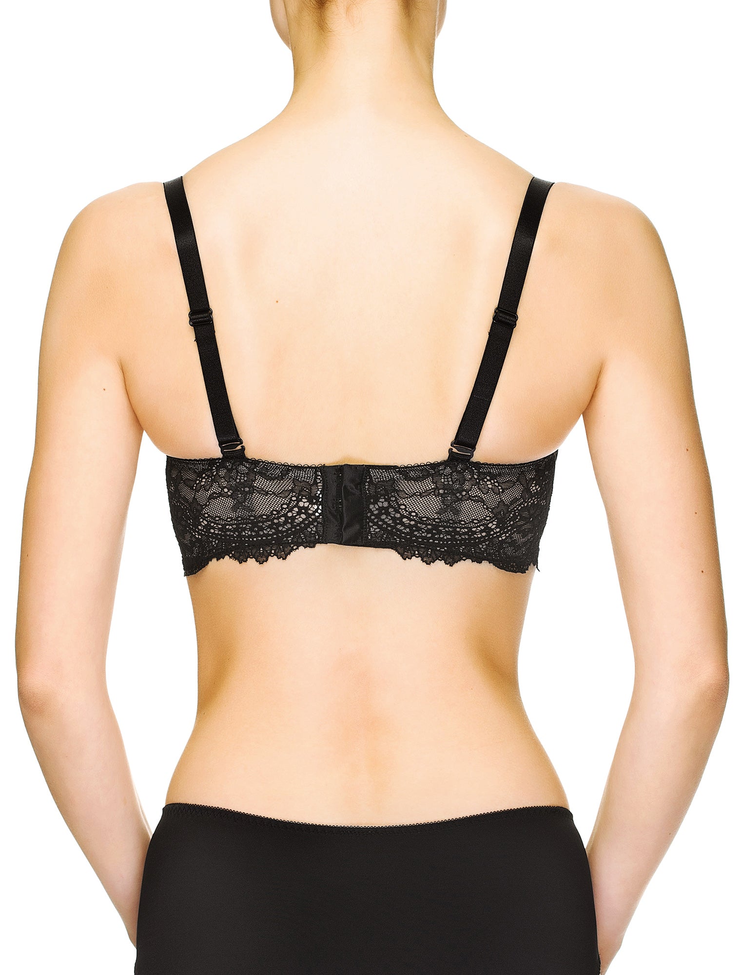 Lauma, Black Lace Balconette Bra, On Model Back, 08J30