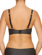 Lauma, Black Underwired Half-padded Bra, On Model Back, 09H40