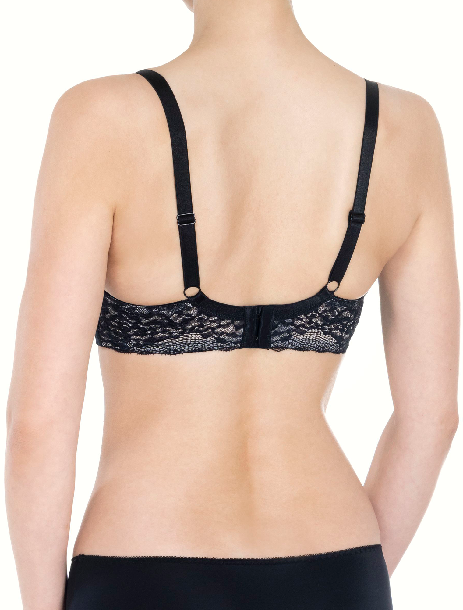 Lauma, Black Half-padded Bra, On Model Back, 10K42