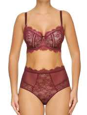 Lauma, Dark Red High Waist Panties, On Model Front, 16H51