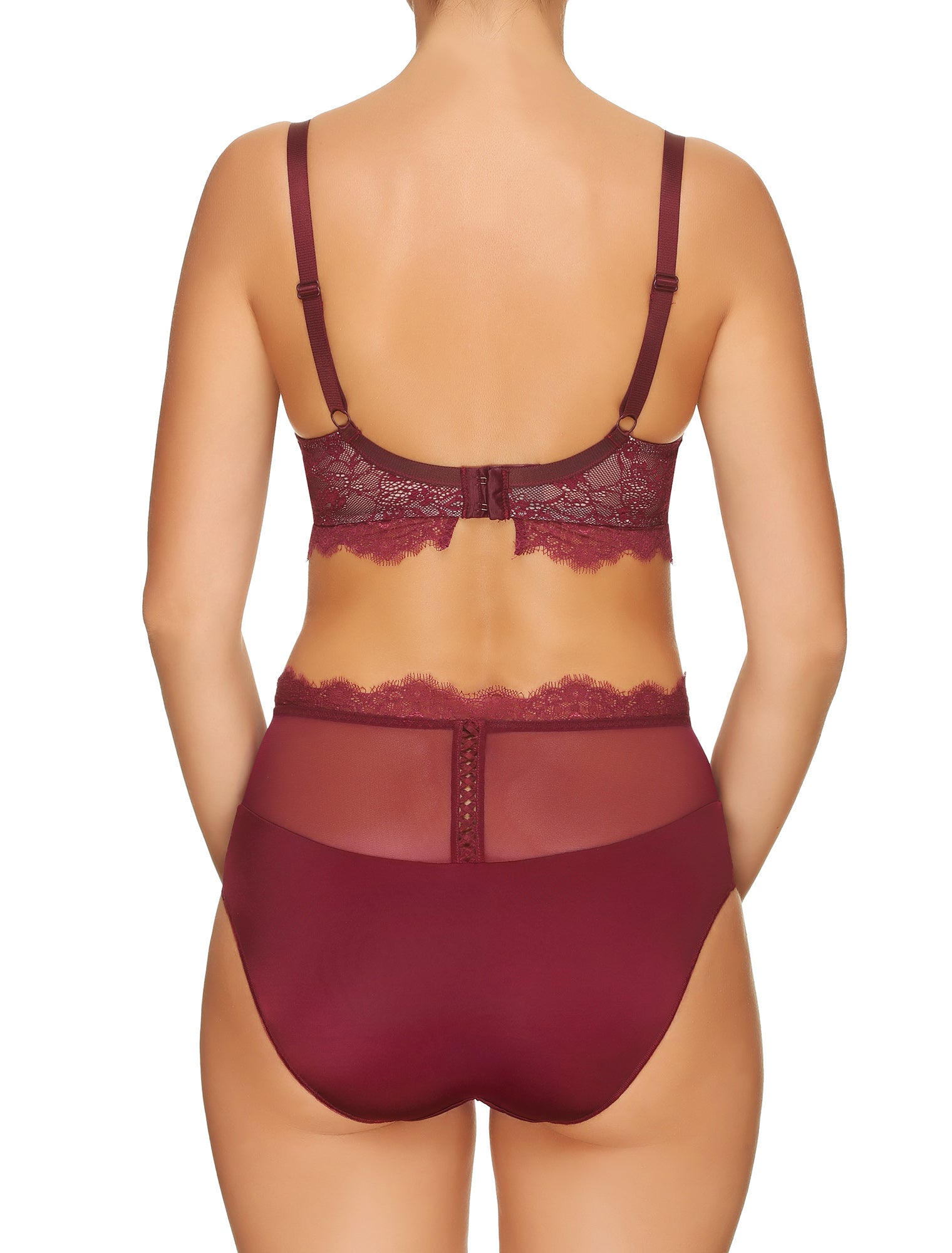 Lauma, Dark Red High Waist Panties, On Model Back, 16H51