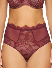 Lauma, Dark Red High Waist Panties, On Model Front, 16H51