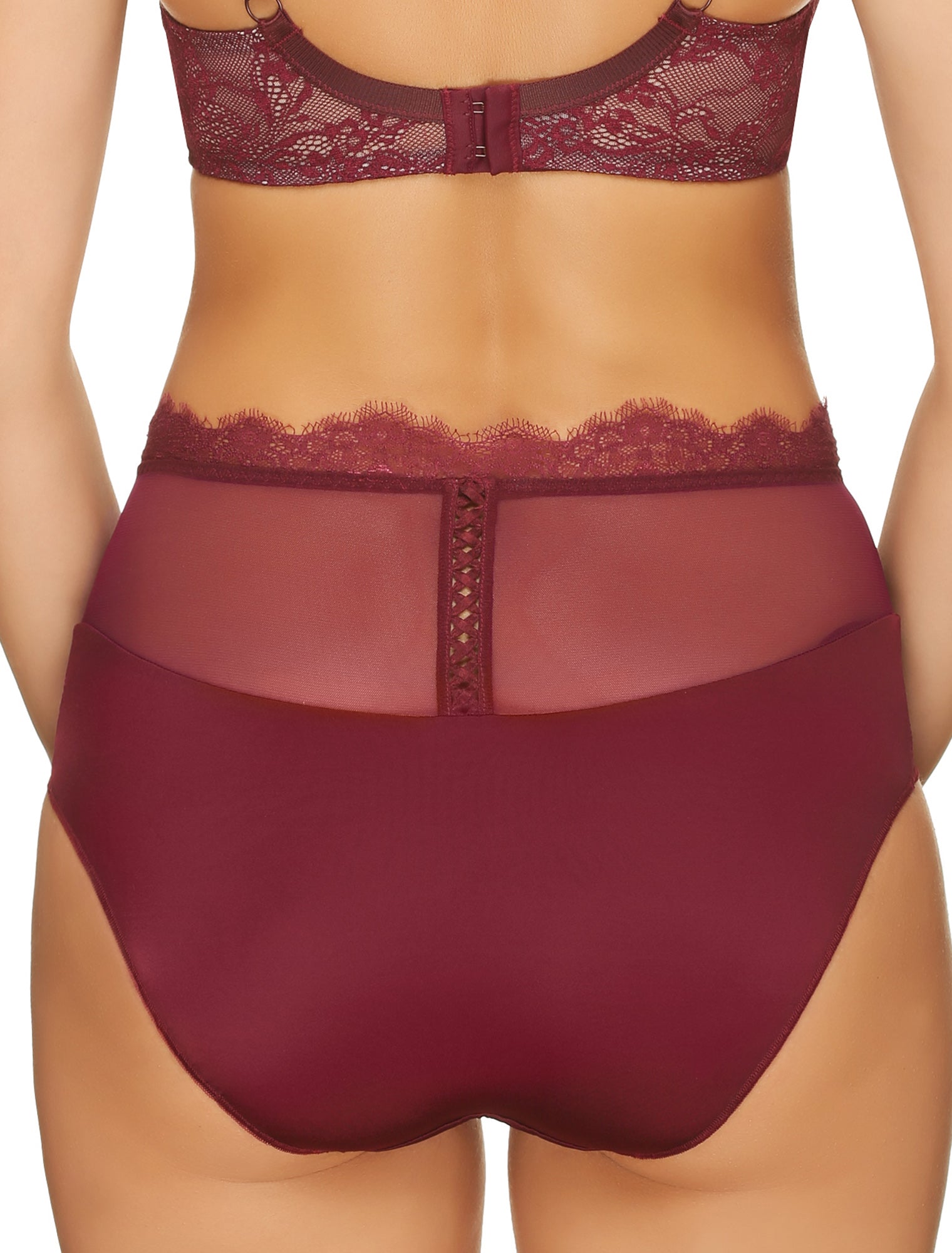 Lauma, Dark Red High Waist Panties, On Model Back, 16H51