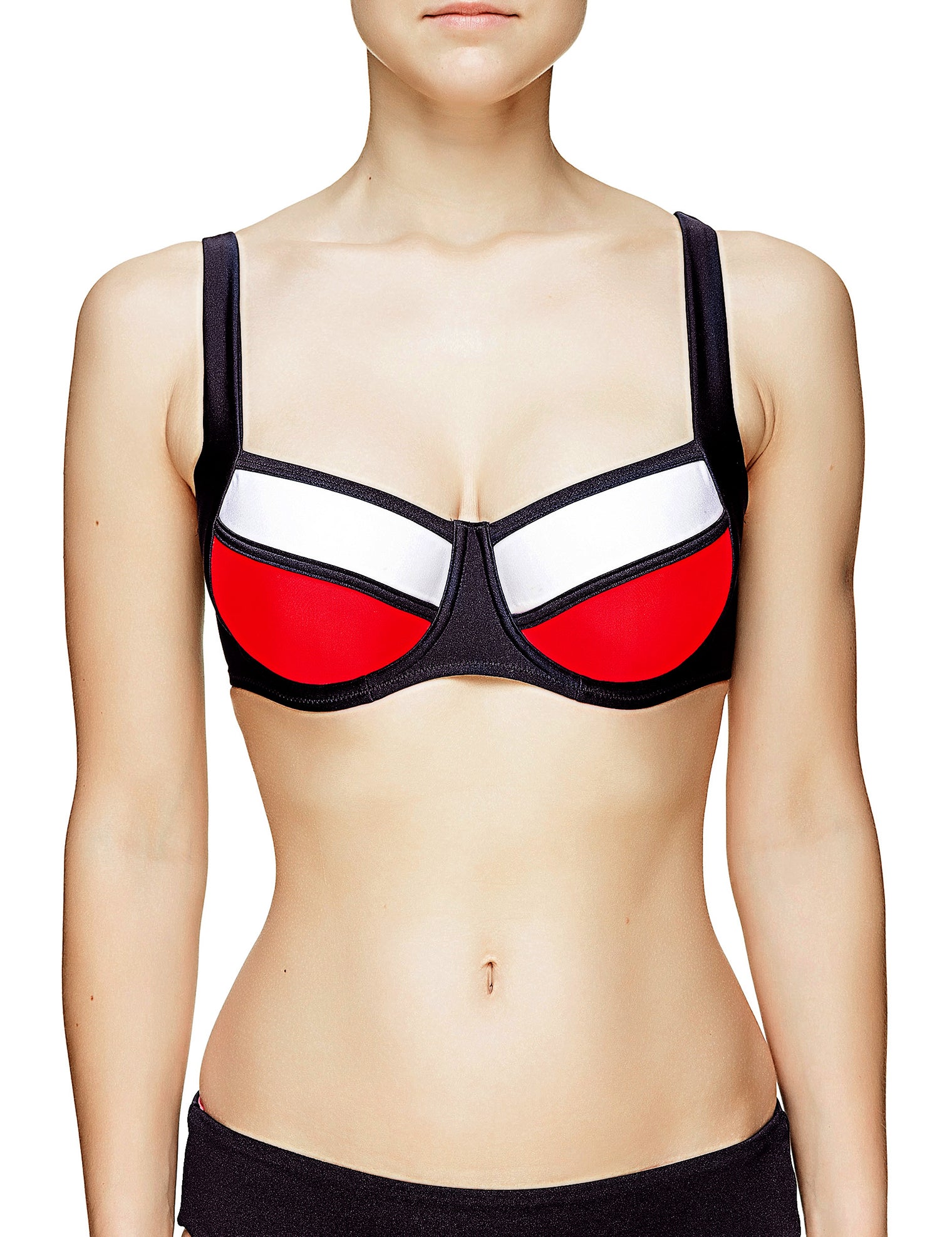 Lauma, Red And Blue Bikini Top, On Model Front, 16J20