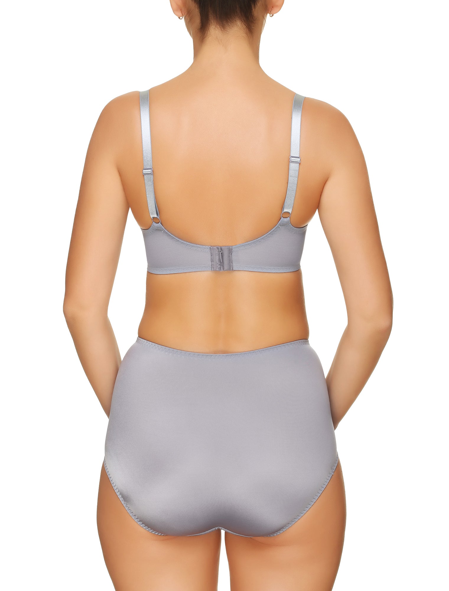 Lauma, Grey Underwired Soft-cup Bra, On Model Back, 17H20