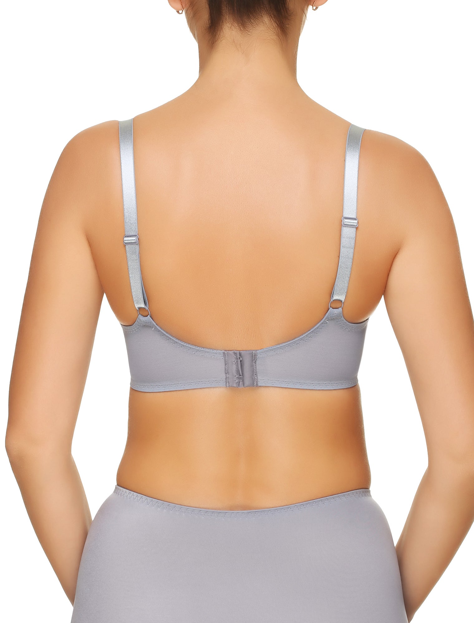 Lauma, Grey Underwired Soft-cup Bra, On Model Back, 17H20