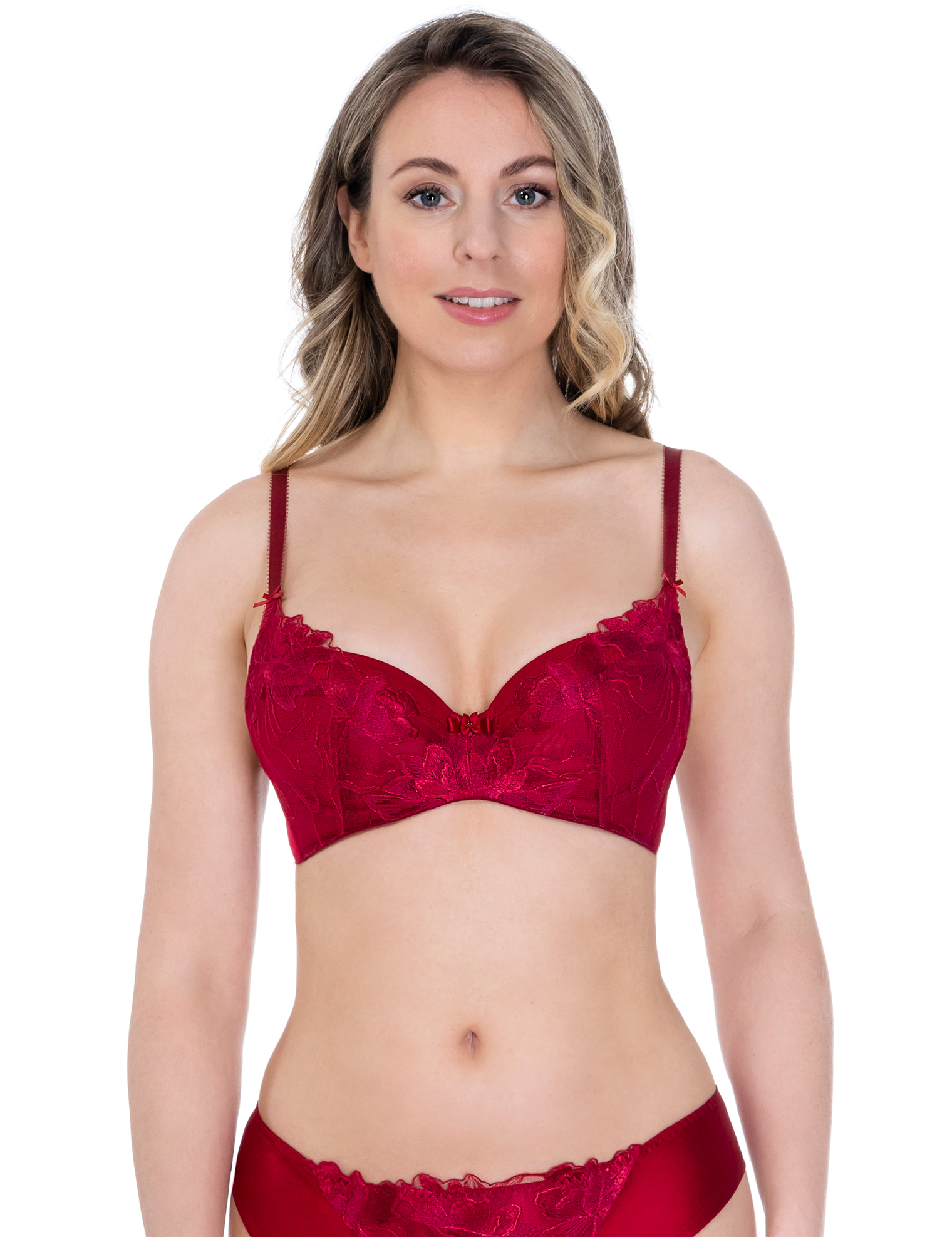 Lauma, Red Push-up Bra, On Model Front, 17K15