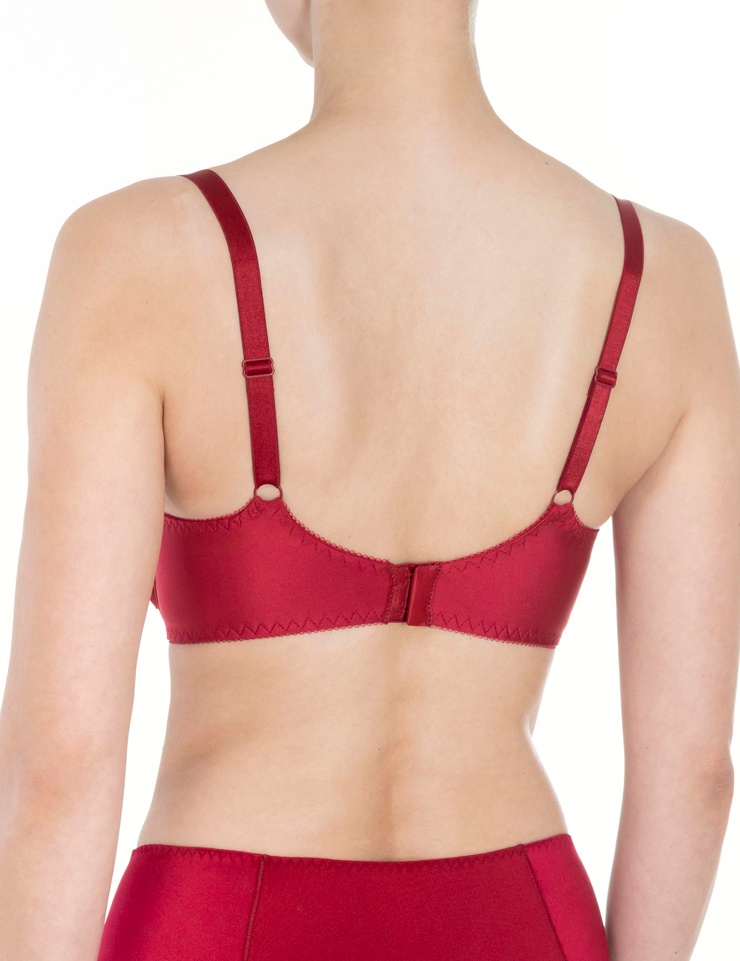 Lauma, Red Half-padded Bra, On Model Back, 17K40