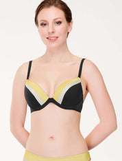 Lauma, Black Push Up Bikini Top, On Model Front, 19J35