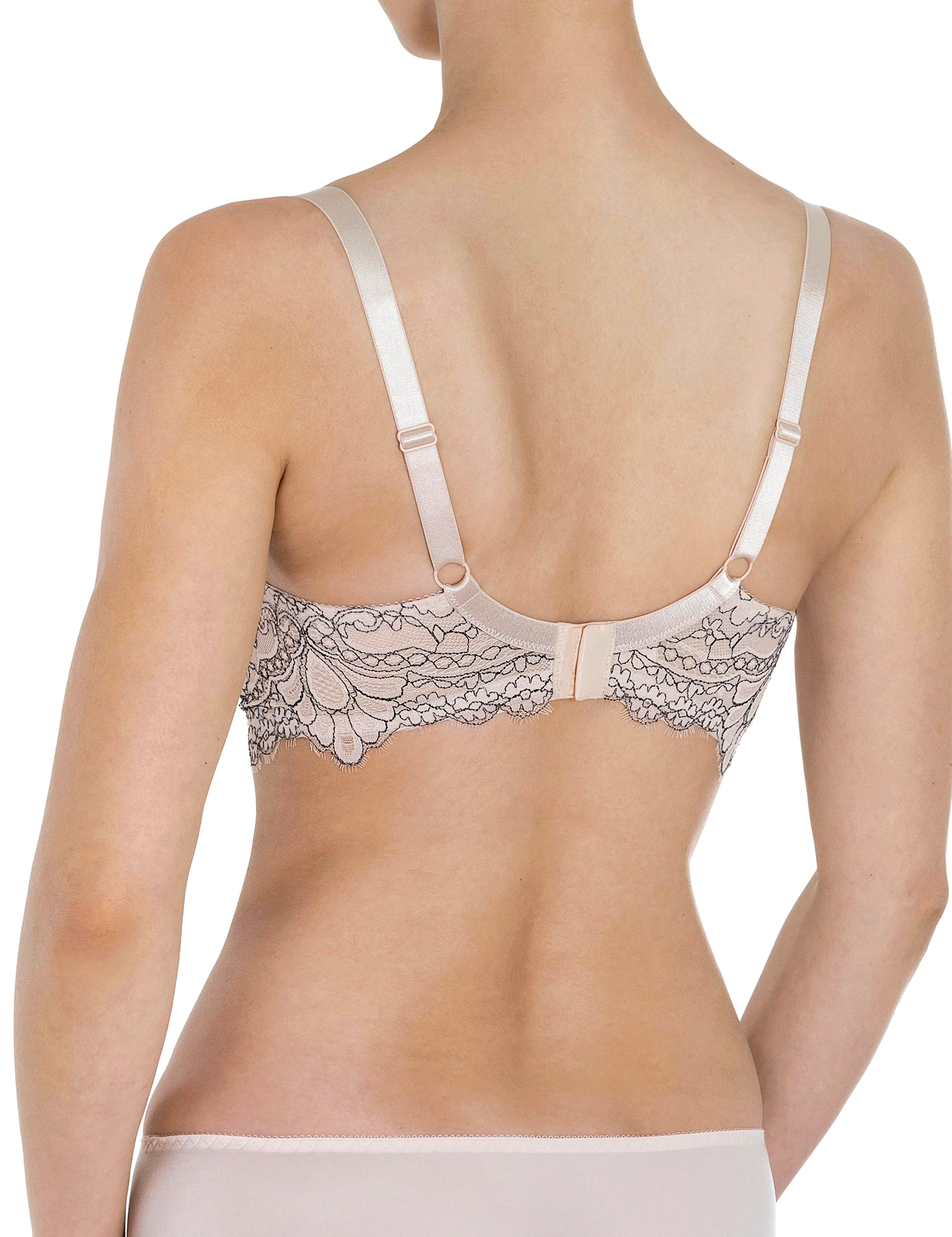 Lauma, Beige Half-padded Lace Bra, On Model Back, 19K42