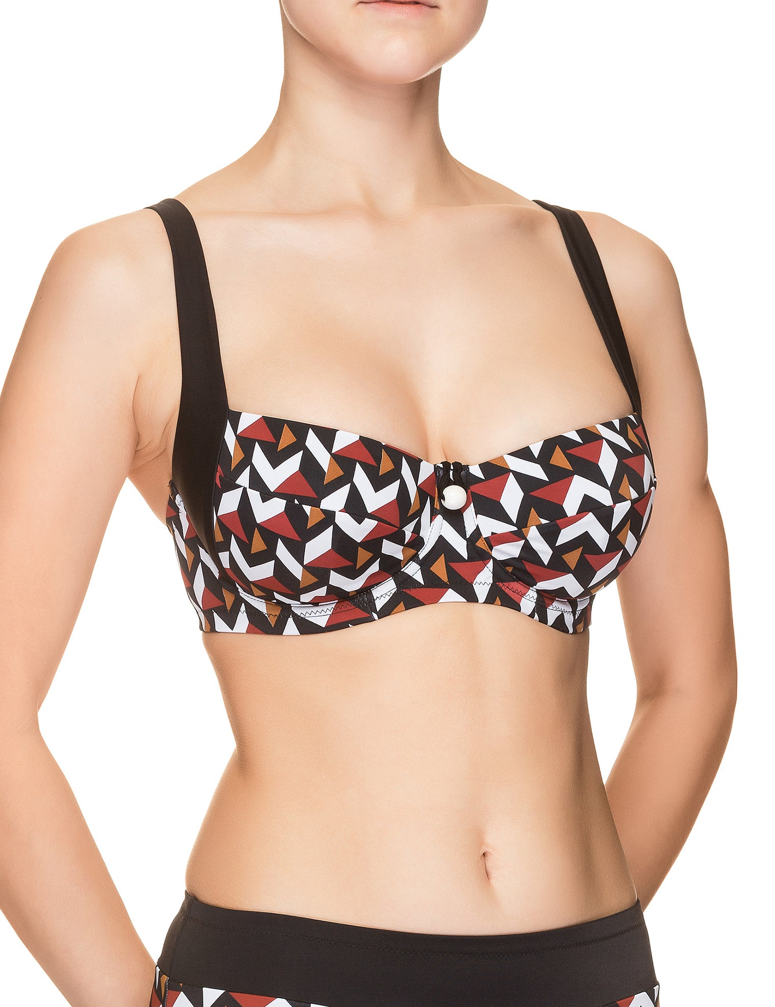 Lauma, Black Swimwear Bikini Top, On Model Front, 34H20