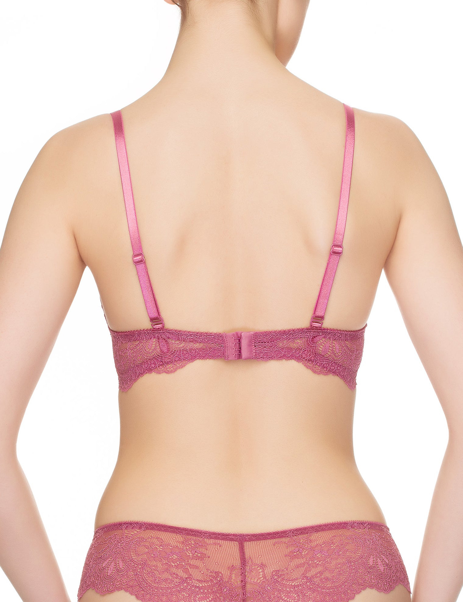 Lauma, Pink Molded Cup Push-up Bra, On Model Back, 35J35