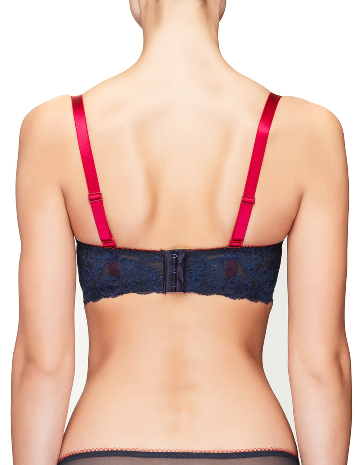 Lauma, Blue Padded Balconette Bra, On Model Back, 38H30