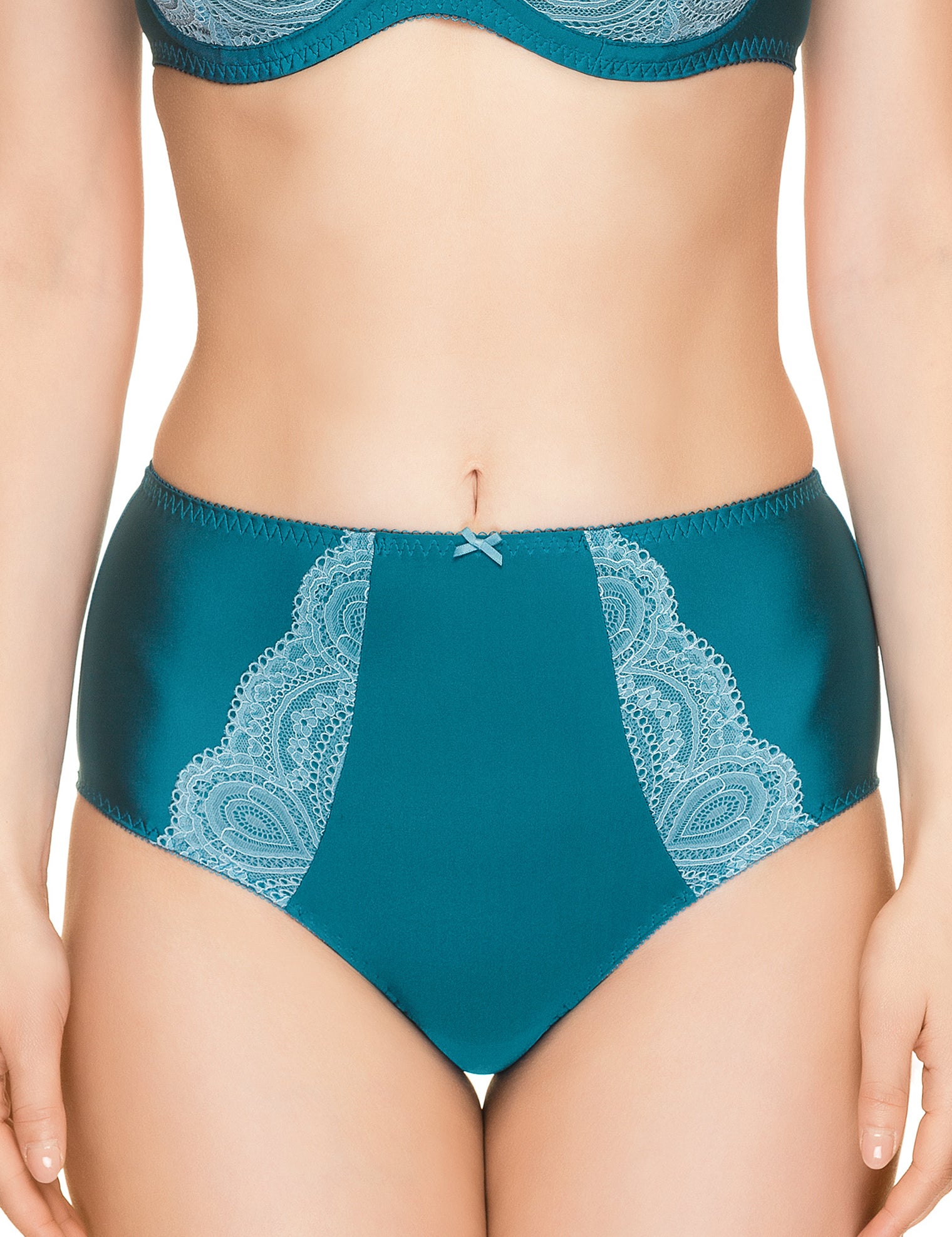 Lauma, Green High Waist Panties, On Model Front, 50H51