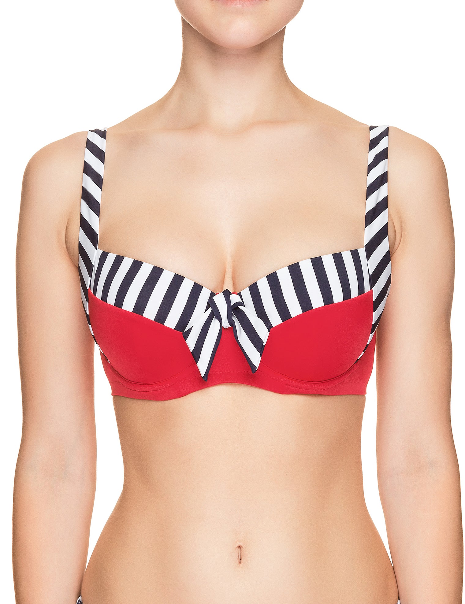 Lauma, Red Swimwear Bikini Top, On Model Front, 52H20