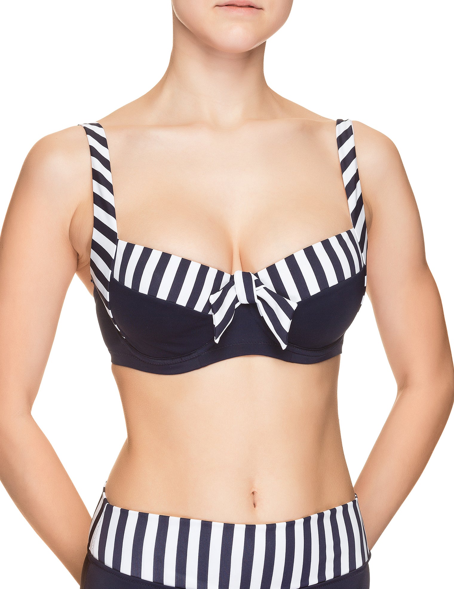 Lauma, Blue Swimwear Bikini Top, On Model Front, 52H20