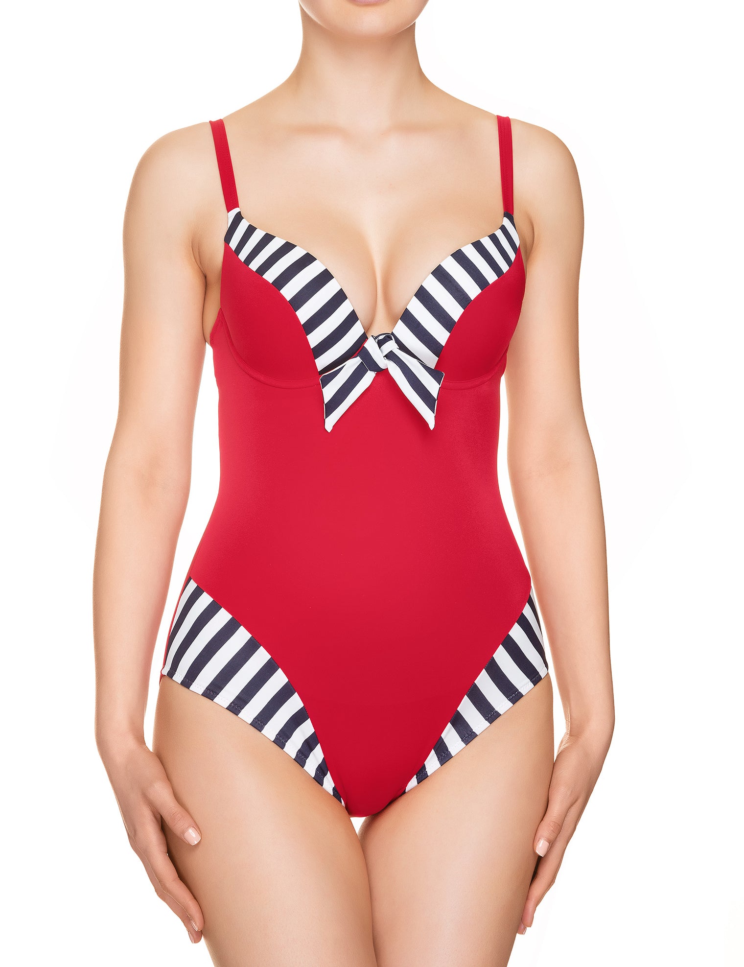 Lauma, Red One Piece Swimsuit, On Model Front, 52H80