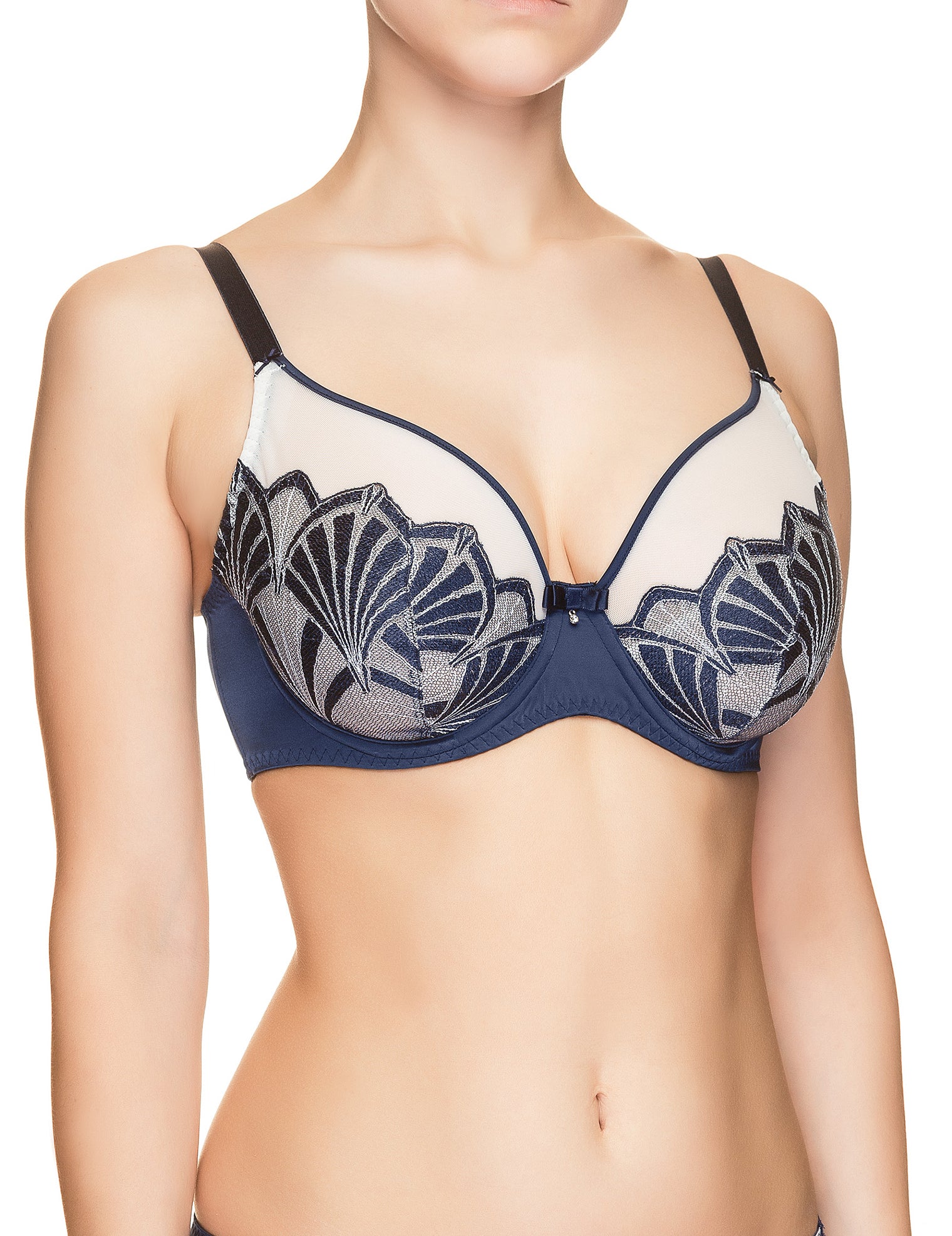 Lauma, Blue Non-padded Bra, On Model Front, 53H20
