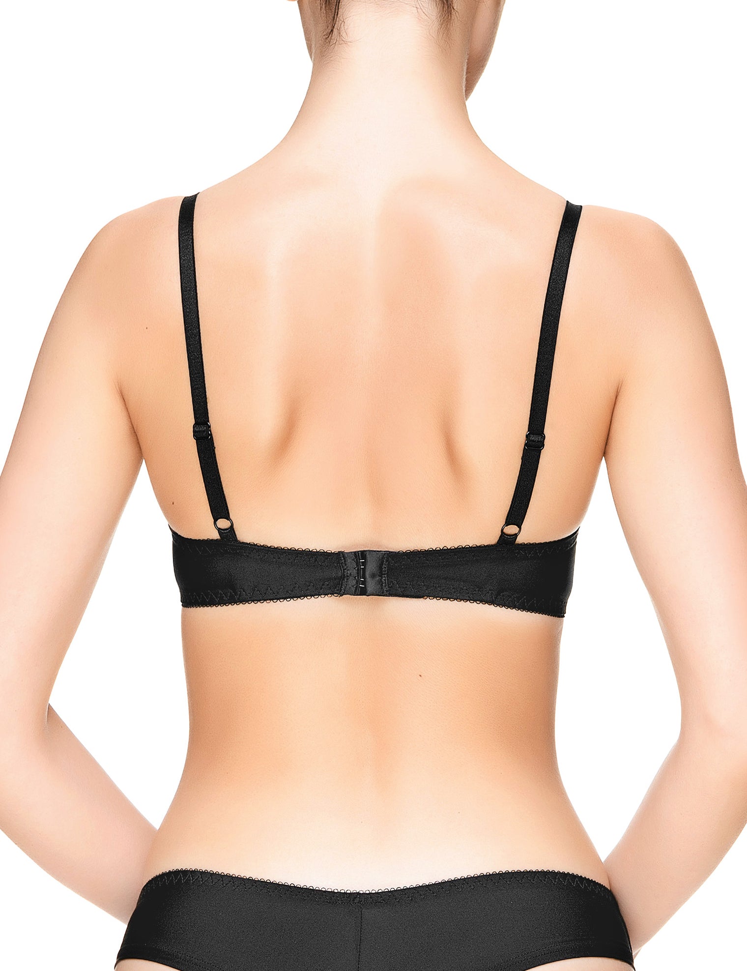 Lauma, Black Embroidery Push-up Bra, On Model Back, 53J15