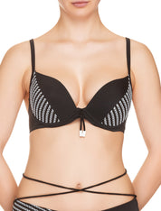 Lauma, Black Swimwear Bikini Top, On Model Front, 62H35