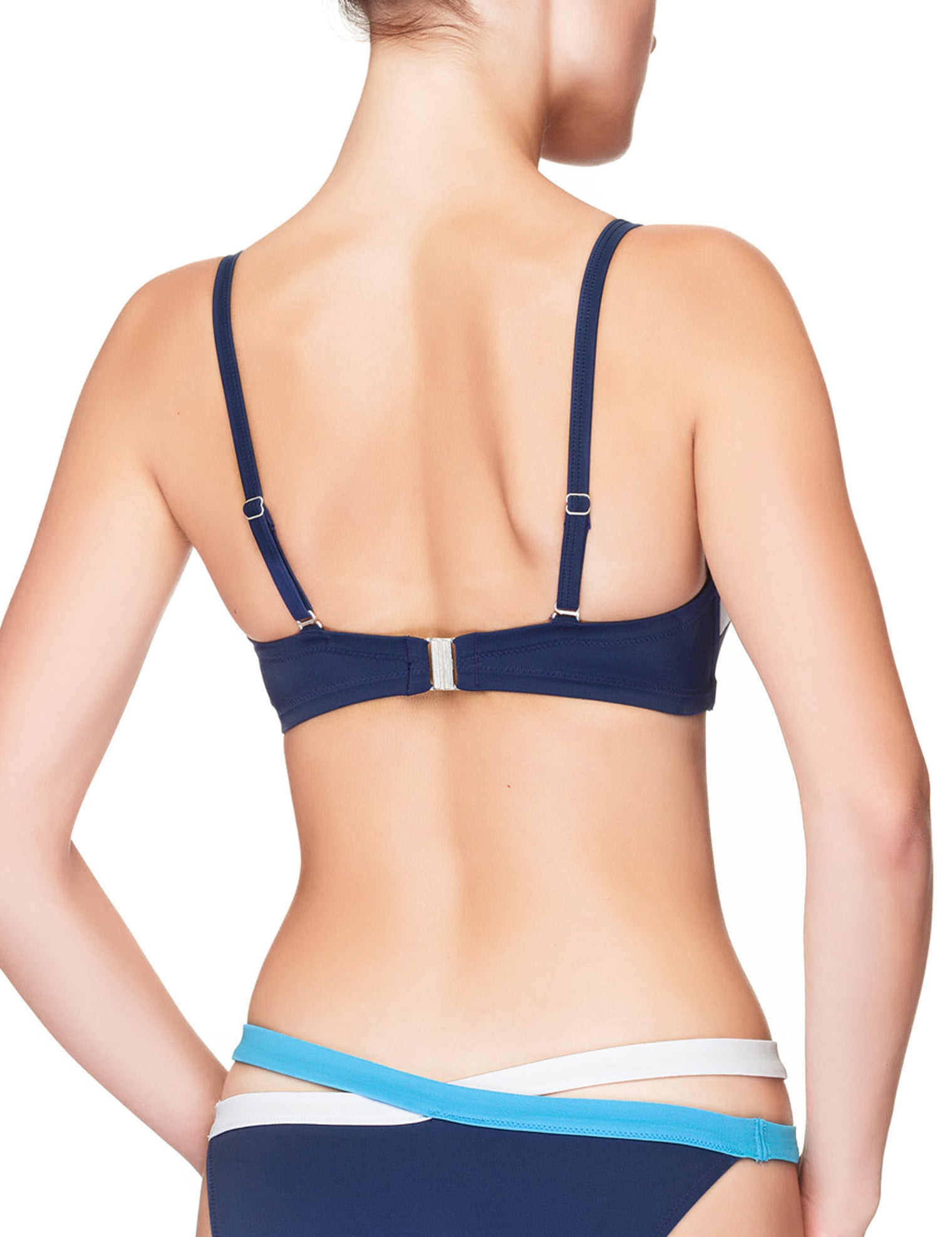 Lauma, Blue Bandeau Bikini Top, On Model Back, 74H30