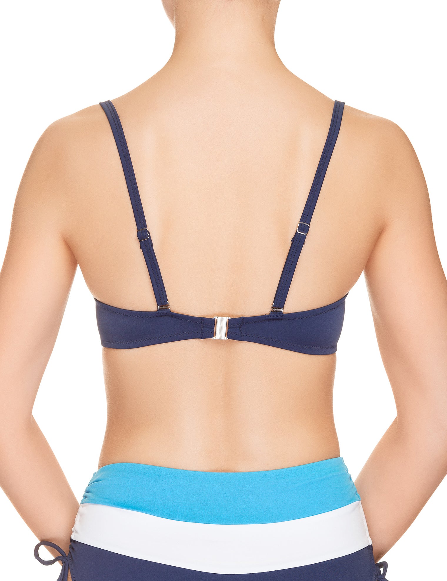 Lauma, Blue Push Up Bikini Top, On Model Back, 74H35