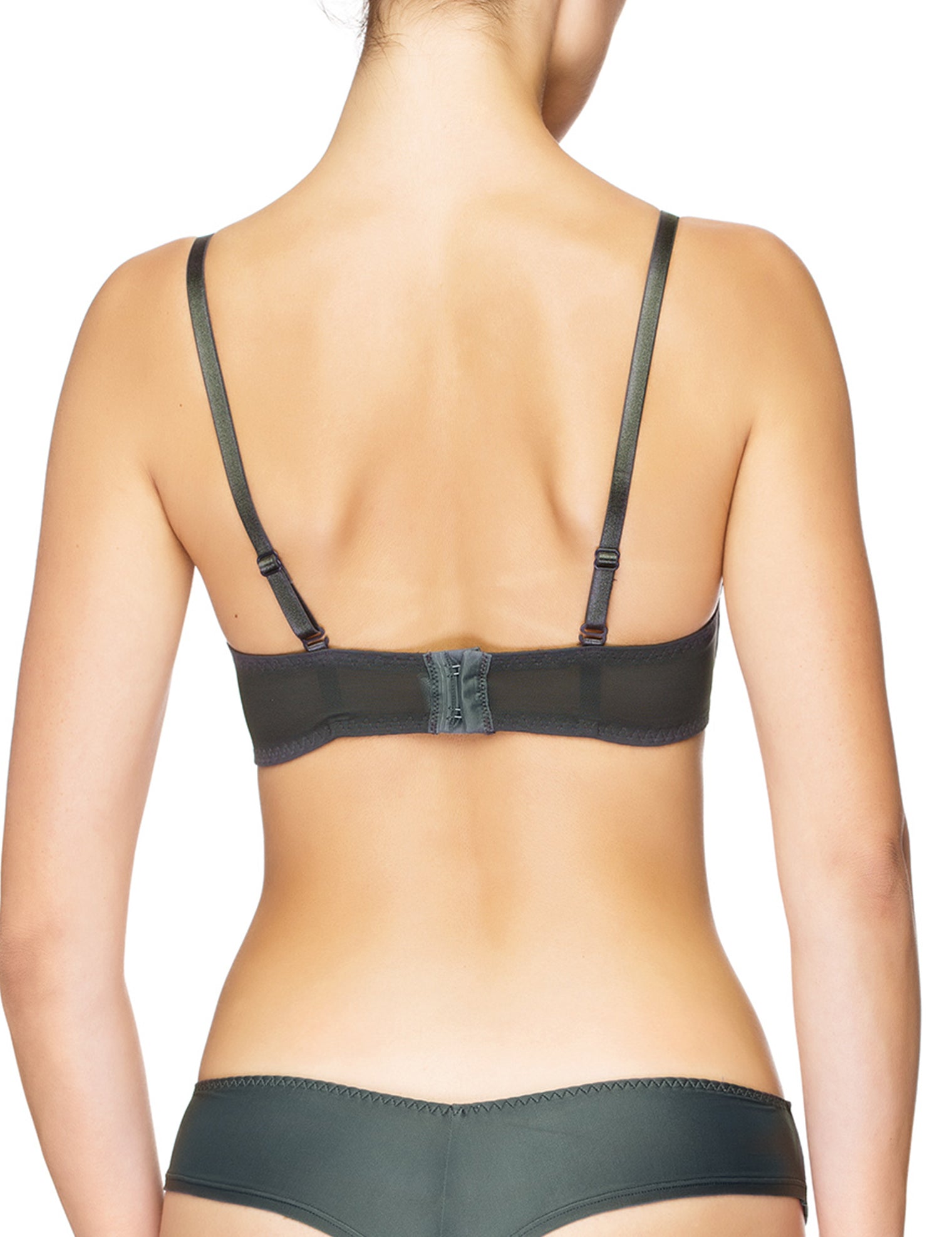 Lauma, Grey Balconette Bra, On Model Back, 95H30