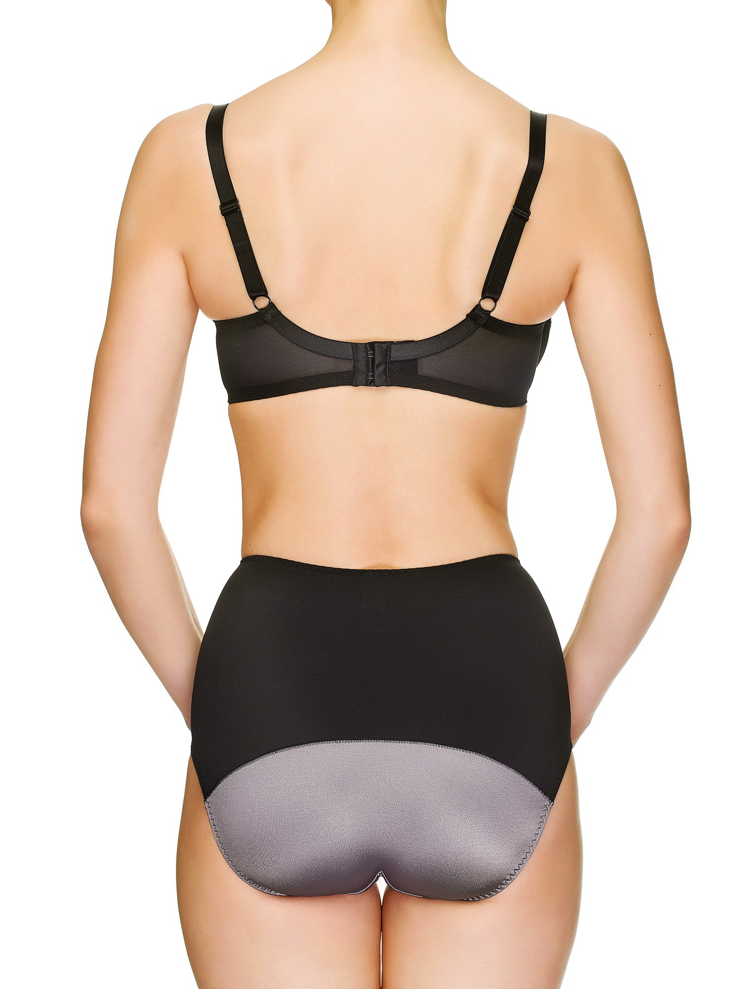Lauma, Black Underwired Bra, On Model Back, 97H20