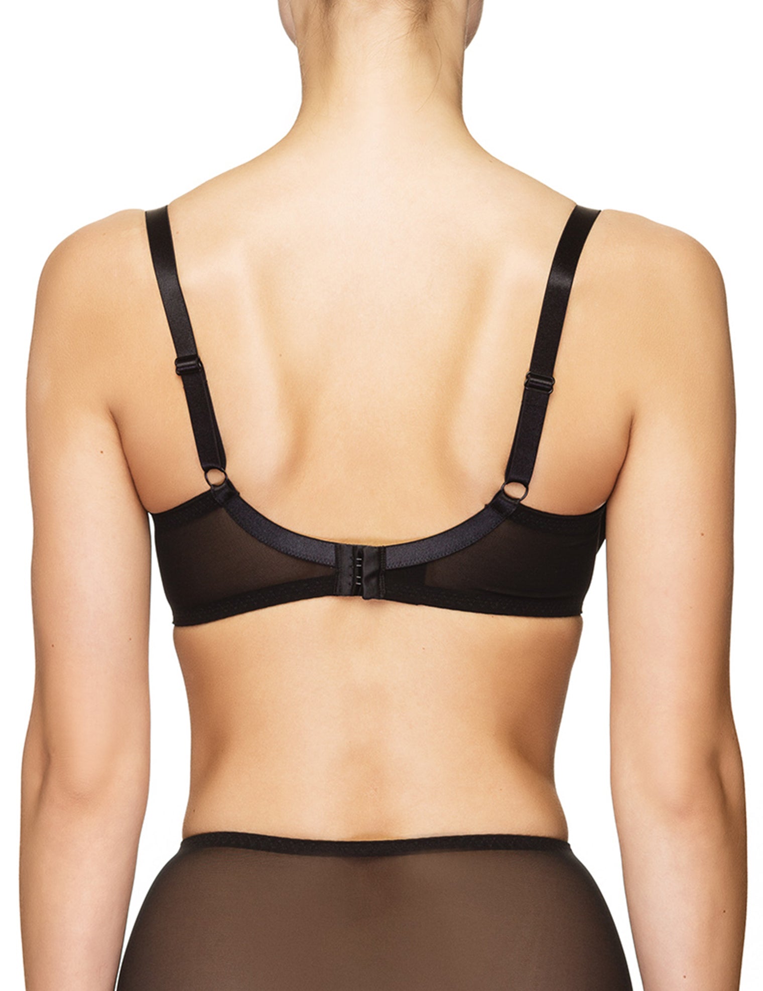 Lauma, Black Underwired Half-padded Bra, On Model Back, 97H40